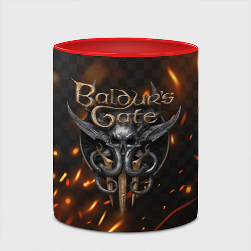 Кружка цветная Baldurs Gate 3 logo fire / 3D-Белый + красный – фото 2