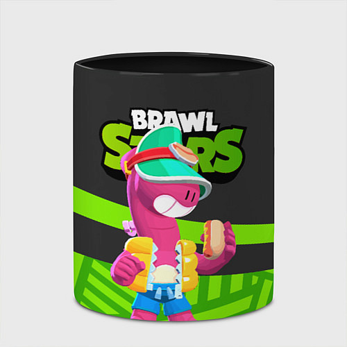 Кружка цветная Doug Brawl stars green black / 3D-Белый + черный – фото 2