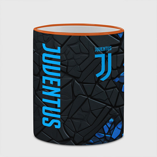Кружка цветная Juventus logo / 3D-Оранжевый кант – фото 2