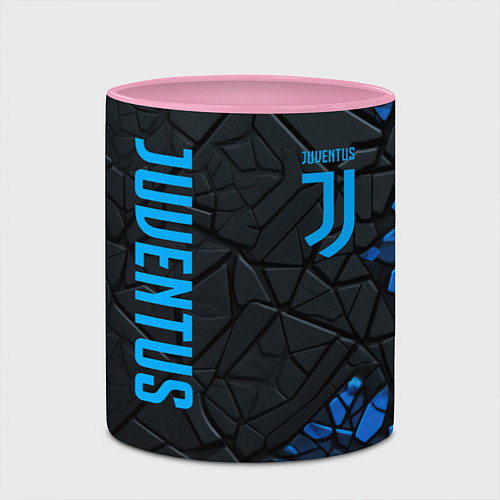 Кружка цветная Juventus logo / 3D-Белый + розовый – фото 2