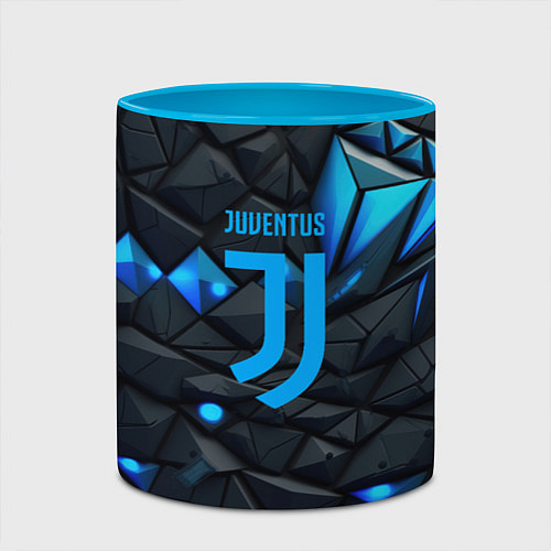 Кружка цветная Blue logo Juventus / 3D-Белый + небесно-голубой – фото 2