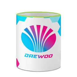 Кружка 3D Daewoo neon gradient style, цвет: 3D-светло-зеленый кант — фото 2