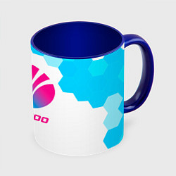 Кружка 3D Daewoo neon gradient style, цвет: 3D-белый + синий