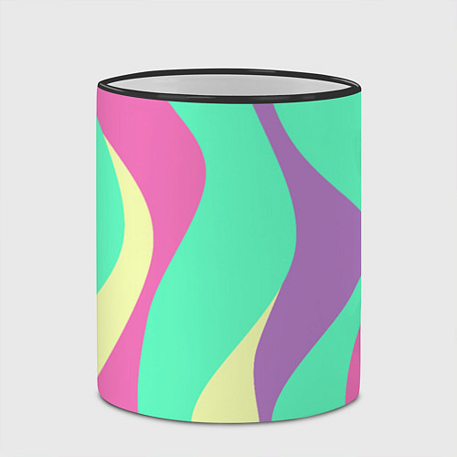 Кружка цветная Полосатая цветная абстракция / 3D-Черный кант – фото 2