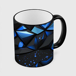 Кружка 3D Blue black texture, цвет: 3D-черный кант