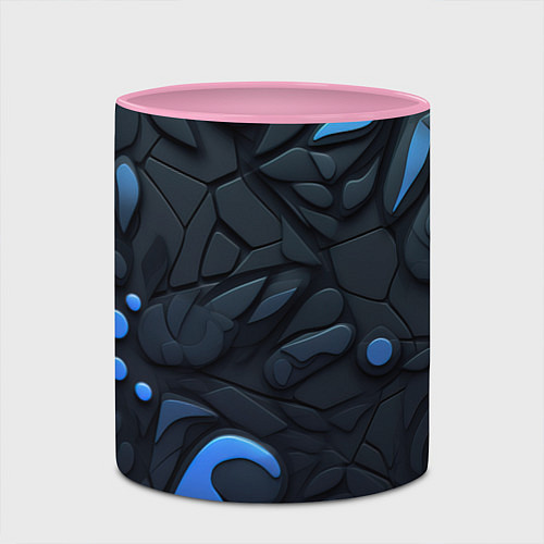 Кружка цветная Blue black abstract texture / 3D-Белый + розовый – фото 2