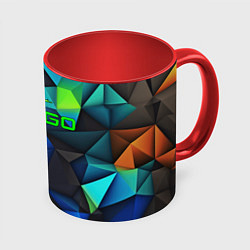 Кружка 3D CSGO blue abstract, цвет: 3D-белый + красный