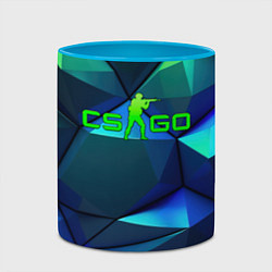 Кружка 3D CSGO blue green gradient, цвет: 3D-белый + небесно-голубой — фото 2