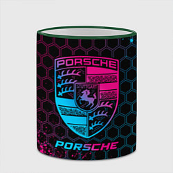 Кружка 3D Porsche - neon gradient, цвет: 3D-зеленый кант — фото 2