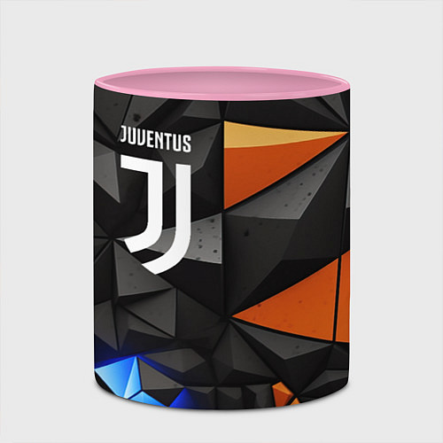 Кружка цветная Juventus orange black style / 3D-Белый + розовый – фото 2