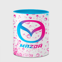 Кружка 3D Mazda neon gradient style, цвет: 3D-белый + небесно-голубой — фото 2