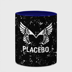 Кружка 3D Placebo glitch на темном фоне, цвет: 3D-белый + синий — фото 2