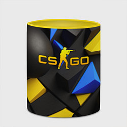 Кружка 3D CSGO blue yellow abstract, цвет: 3D-белый + желтый — фото 2