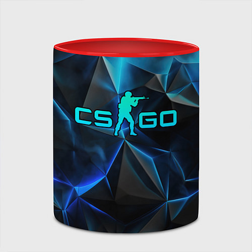 Кружка цветная CSGO neon style logo / 3D-Белый + красный – фото 2