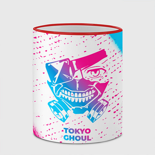 Кружка цветная Tokyo Ghoul neon gradient style / 3D-Красный кант – фото 2