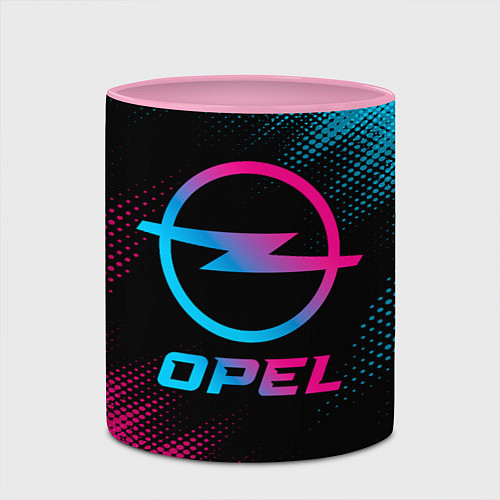 Кружка цветная Opel - neon gradient / 3D-Белый + розовый – фото 2