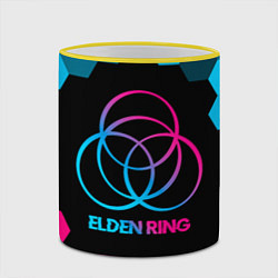 Кружка 3D Elden Ring - neon gradient, цвет: 3D-желтый кант — фото 2