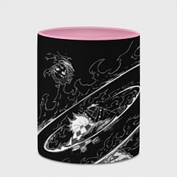 Кружка 3D Танджиро против луны - Клинок демонов, цвет: 3D-белый + розовый — фото 2