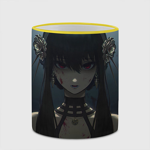 Кружка цветная Семья Шпиона Йор Форджер / 3D-Желтый кант – фото 2