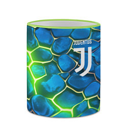 Кружка 3D Juventus blue green neon, цвет: 3D-светло-зеленый кант — фото 2