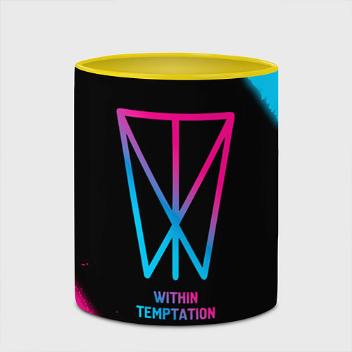 Кружка цветная Within Temptation - neon gradient / 3D-Белый + желтый – фото 2