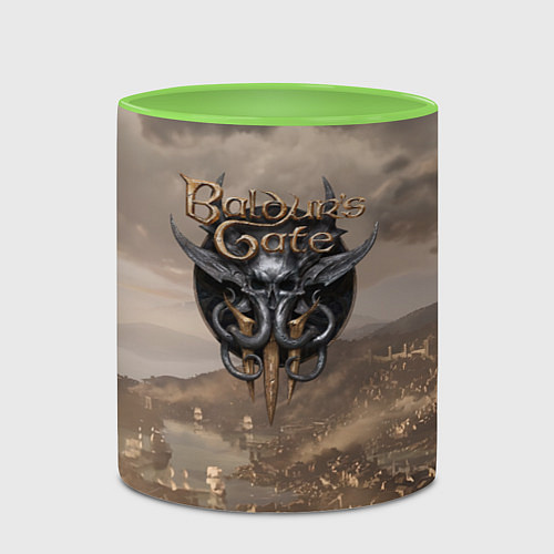 Кружка цветная Baldurs Gate 3 Logo / 3D-Белый + светло-зеленый – фото 2