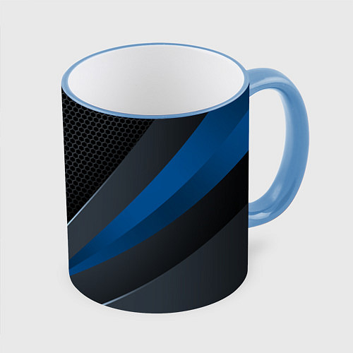 Кружка цветная Фольцваген - синяя броня / 3D-Небесно-голубой кант – фото 1