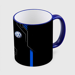 Кружка 3D Volkswagen - blue technology, цвет: 3D-синий кант