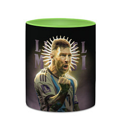 Кружка 3D Лионель Месси сборная Аргентины ЧМ 2022, цвет: 3D-белый + светло-зеленый — фото 2