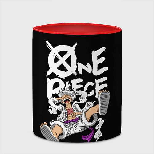 Кружка цветная One piece - gear 5 luffy / 3D-Белый + красный – фото 2