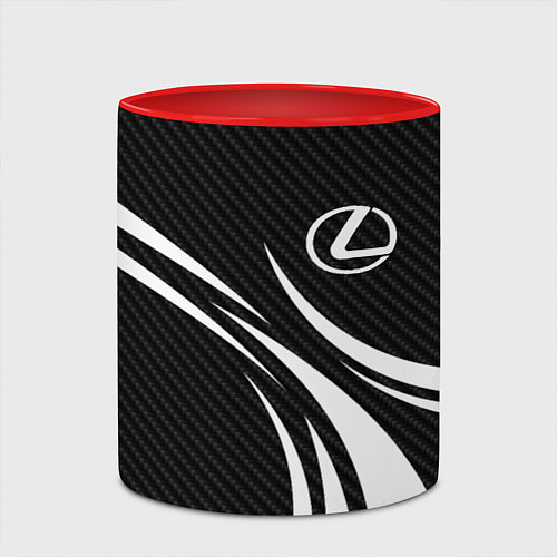 Кружка цветная Lexus - carbon line / 3D-Белый + красный – фото 2