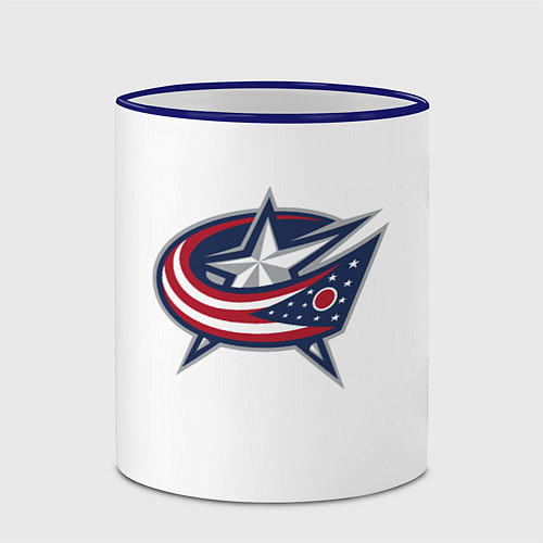 Кружка цветная Columbus blue jackets - Sergey Bobrovsky / 3D-Синий кант – фото 2