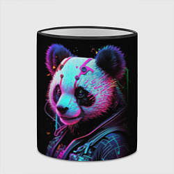 Кружка 3D Панда в красках киберпанк, цвет: 3D-черный кант — фото 2