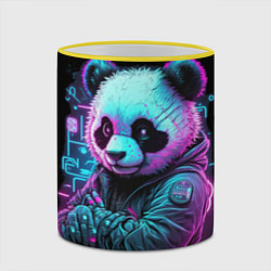 Кружка 3D Панда в неоновом свете, цвет: 3D-желтый кант — фото 2
