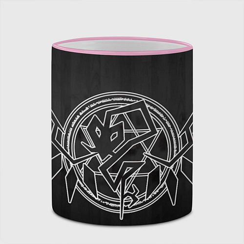 Кружка цветная Touhou Project Эмблема Фландр Скарлет / 3D-Розовый кант – фото 2