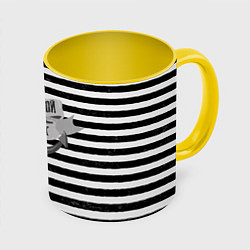 Кружка 3D Морской волк винтажный, цвет: 3D-белый + желтый