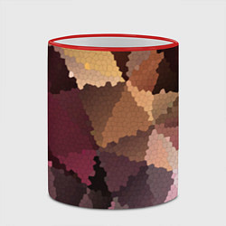 Кружка 3D Мозаика в коричнево-розовых тонах, цвет: 3D-красный кант — фото 2