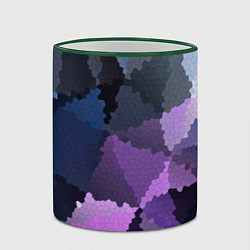 Кружка 3D Сине розовый мозаичный узор, цвет: 3D-зеленый кант — фото 2