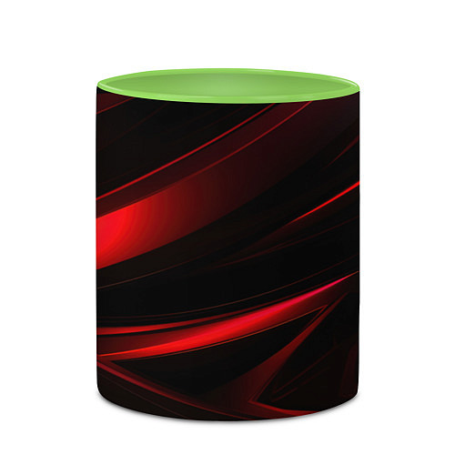 Кружка цветная Black and red / 3D-Белый + светло-зеленый – фото 2