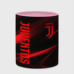 Кружка 3D Juventus black red logo, цвет: 3D-белый + розовый — фото 2