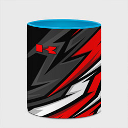 Кружка 3D Kawasaki - red uniform, цвет: 3D-белый + небесно-голубой — фото 2