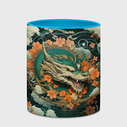 Кружка 3D Облачный дракон Irezumi, цвет: 3D-белый + небесно-голубой — фото 2