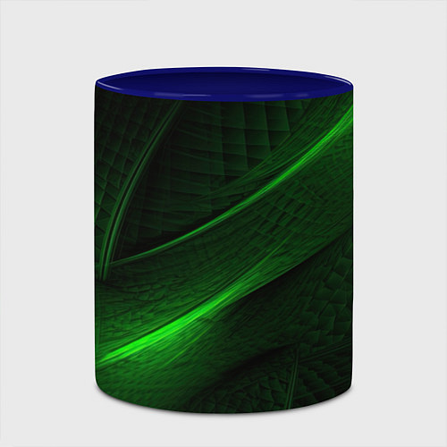 Кружка цветная Green neon lines / 3D-Белый + синий – фото 2