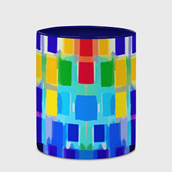 Кружка 3D Colorful strips - pop art - vogue, цвет: 3D-белый + синий — фото 2