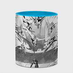 Кружка 3D Нападение ангелов - Евангелион, цвет: 3D-белый + небесно-голубой — фото 2