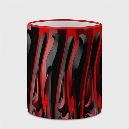 Кружка цветная Пластик красно-черный / 3D-Красный кант – фото 2