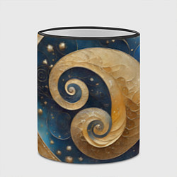 Кружка 3D Синий золотой декоративный орнамент, цвет: 3D-черный кант — фото 2