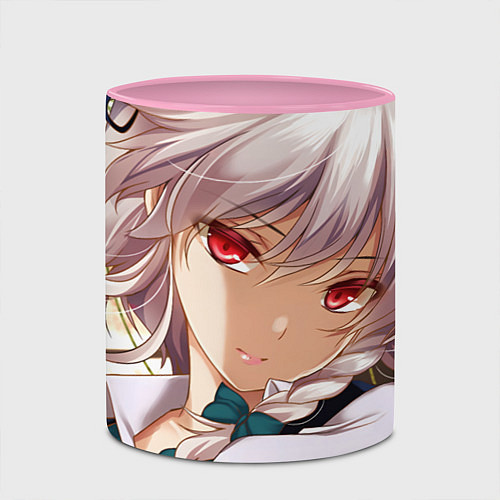 Кружка цветная Touhou Project Sakuya Izayoi / 3D-Белый + розовый – фото 2