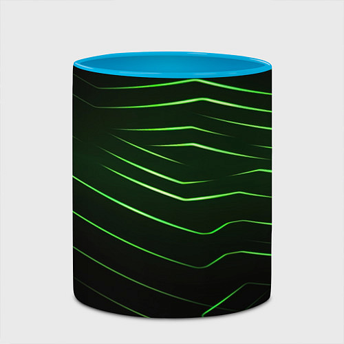 Кружка цветная Green abstract dark background / 3D-Белый + небесно-голубой – фото 2