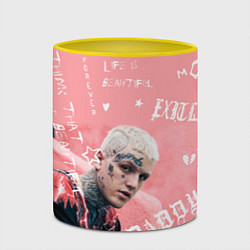 Кружка 3D Lil Peep тату розовый, цвет: 3D-белый + желтый — фото 2